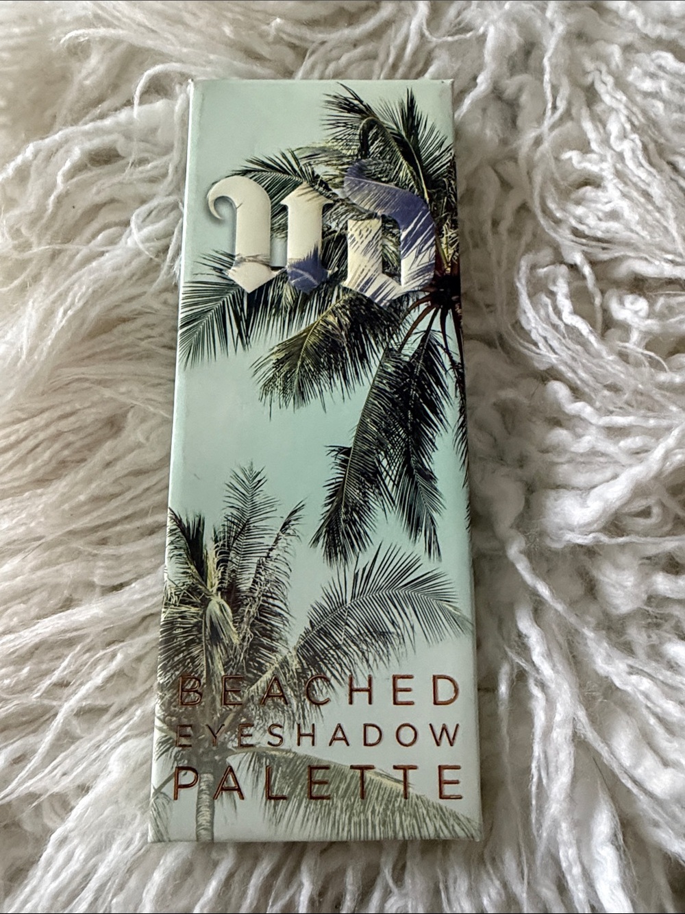Authentic! Urban Decay Beached Eyeshadow Palette - Seafoam Green with Palm Print